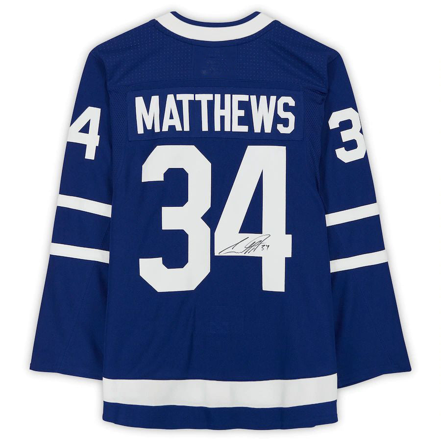 T.Maple Leafs #34 Auston Matthews Fanatics Authentic Autographed Alternate Captain Blue Stitched American Hockey Jerseys CROVYIE
