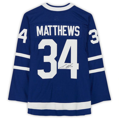 T.Maple Leafs #34 Auston Matthews Fanatics Authentic Autographed Alternate Captain Blue Stitched American Hockey Jerseys CROVYIE