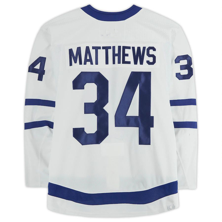 T.Maple Leafs #34 Auston Matthews Fanatics Authentic Game-Used White Jersey from the 2021-22 Season Stitched American Hockey Jerseys CROVYIE