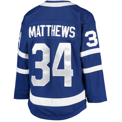 T.Maple Leafs #34 Auston Matthews Home Premier Player Jersey Blue Stitched American Hockey Jerseys CROVYIE
