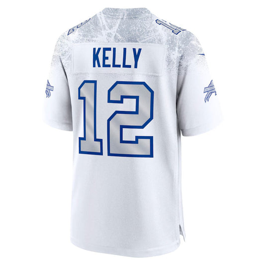 B.Bills #12 Jim Kelly 2025 Rivalries Collection Retired Player Game Jersey-CROVYIE - White Football Stitched American Jersey-CROVYIE