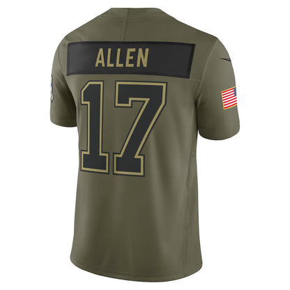 B.Bills #17 Josh Allen Olive 2025 Salute to Service Limited Football Stitched American Jerseys