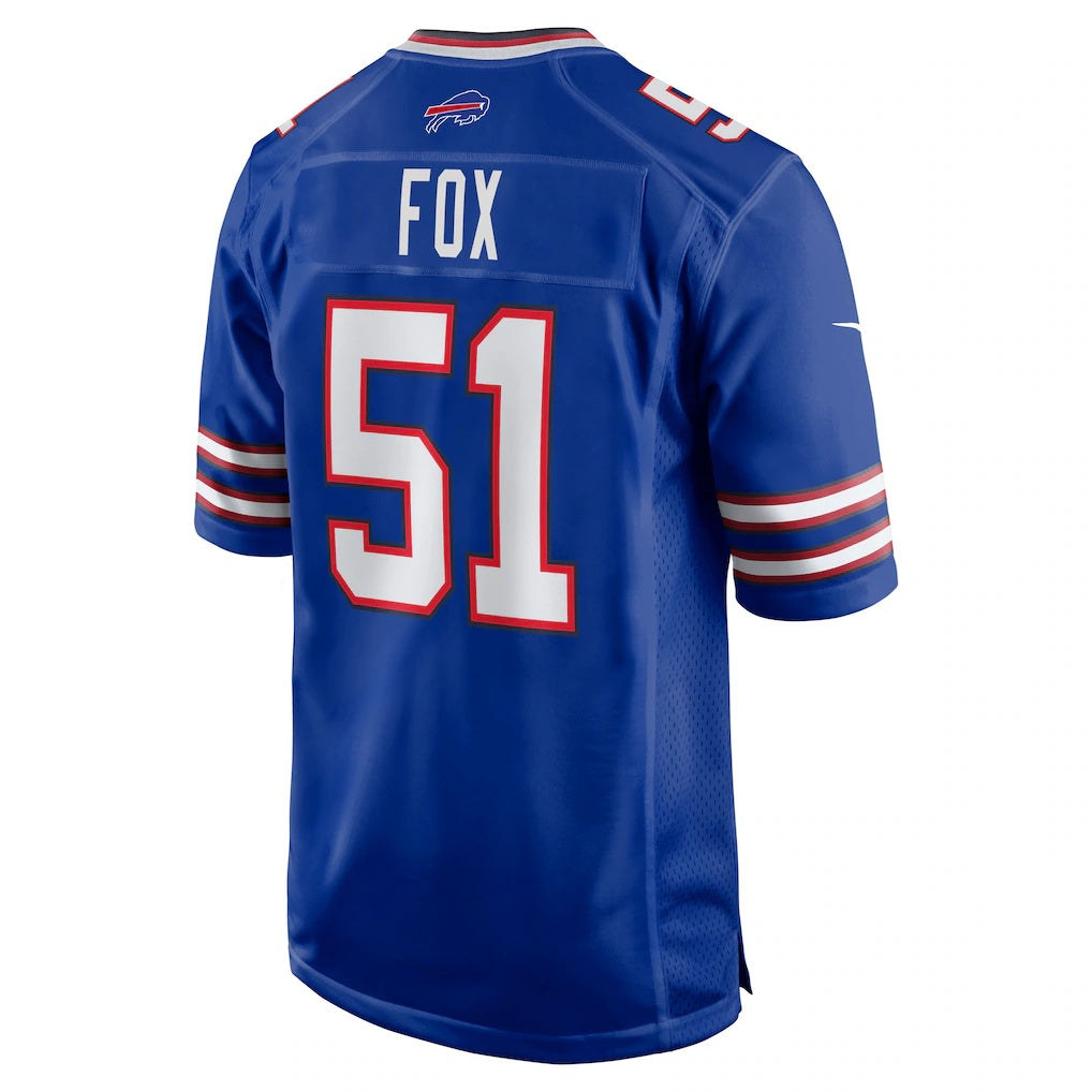 B.Bills #51 Morgan Fox Royal Team Game Football Stitched American Jerseys