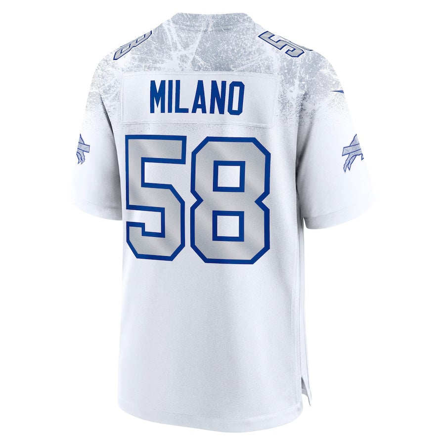B.Bills #58 Matt Milano 2025 Rivalries Collection Game Jersey-CROVYIE - White Football Stitched American Jersey-CROVYIE