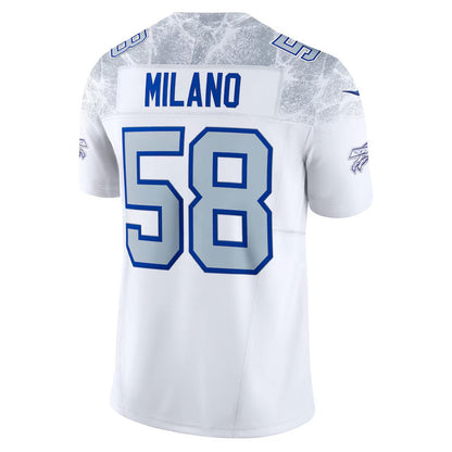 B.Bills #58 Matt Milano 2025 Rivalries Collection Limited Jersey-CROVYIE - White Football Stitched American Jersey-CROVYIE