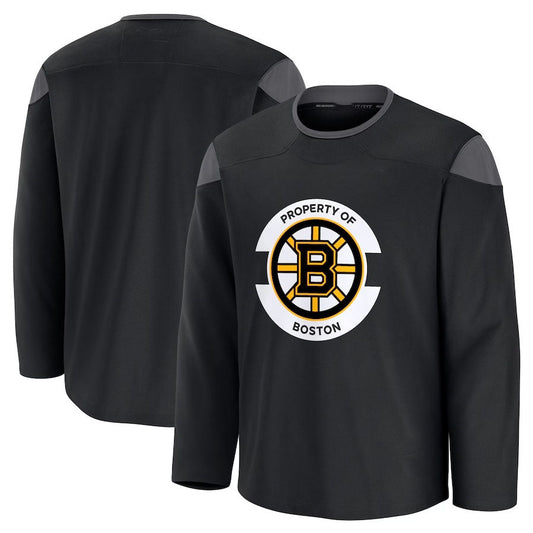 B.Bruins Fanatics Team Practice Jersey - Black Stitched American Hockey Jersey