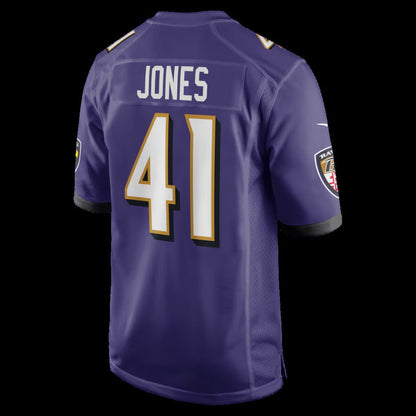 B.Ravens #41 Dre'Mont Jones Purple Team Game Stitched American Football Jerseys