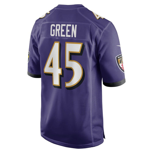 B.Ravens #45 Mike Green Purple Team Game Stitched American Football Jerseys