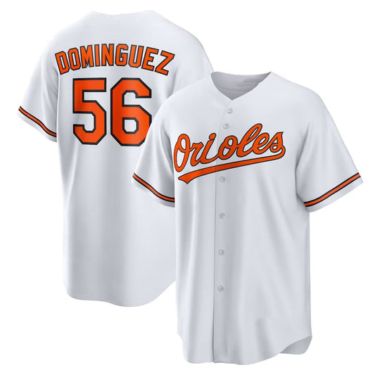 Baltimore Orioles #56 Seranthony Dominguez Home Replica Jersey - White Stitched Baseball Jersey