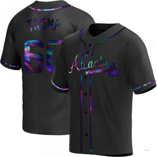Atlanta Braves #60 Chadwick Tromp Black Holographic Alternate Jersey Stitches Baseball Jerseys