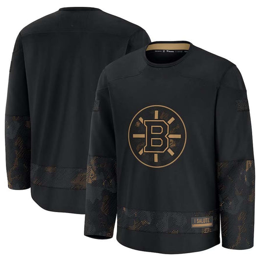 B.Bruins Fanatics 2024 Military Appreciation Practice Jersey - Black Stitched American Hockey Jerseys CROVYIE