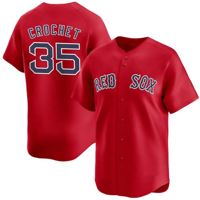 Boston Red Sox #35 Garrett Crochet Red 2024 Alternate Limited Stitched Baseball Jersey