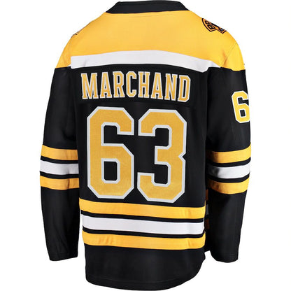 B.Bruins #63 Brad Marchand Fanatics Branded Breakaway Player Jersey Black Stitched American Hockey Jerseys CROVYIE