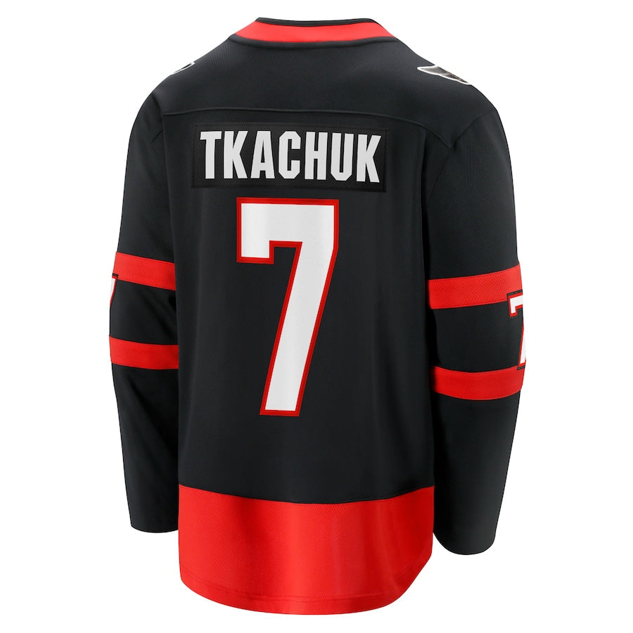 O.Senators Fanatics Branded 2020-21 Home Premier Breakaway Player Jersey Black Stitched American Hockey Jerseys CROVYIE
