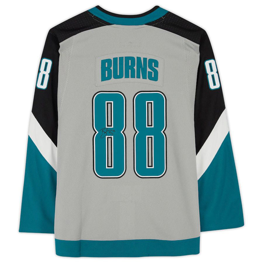 SJ.Sharks #88 Brent Burns Fanatics Authentic Autographed 2020-21 Reverse Retro Stitched American Hockey Jerseys CROVYIE