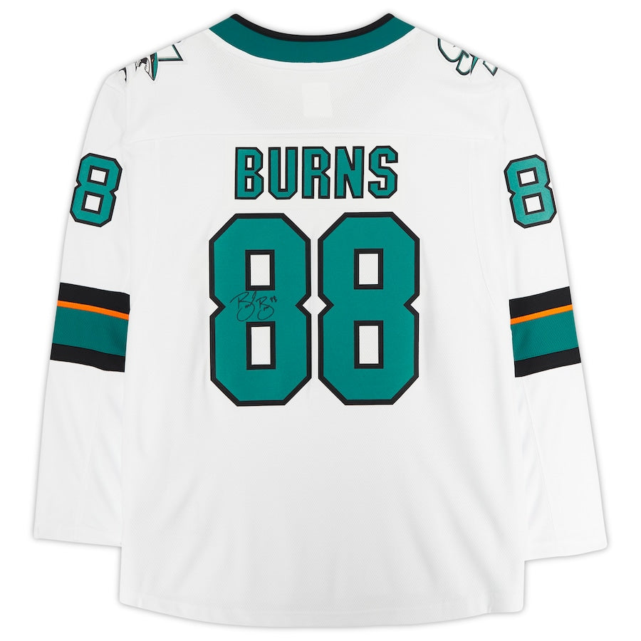 SJ.Sharks #88 Brent Burns Fanatics Authentic Autographed Fanatics Breakaway Jersey White Stitched American Hockey Jerseys CROVYIE