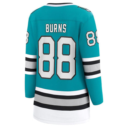 SJ.Sharks #88 Brent Burns Fanatics Branded 30th Anniversary Premier Breakaway Player JerseyTeal Stitched American Hockey Jerseys CROVYIE