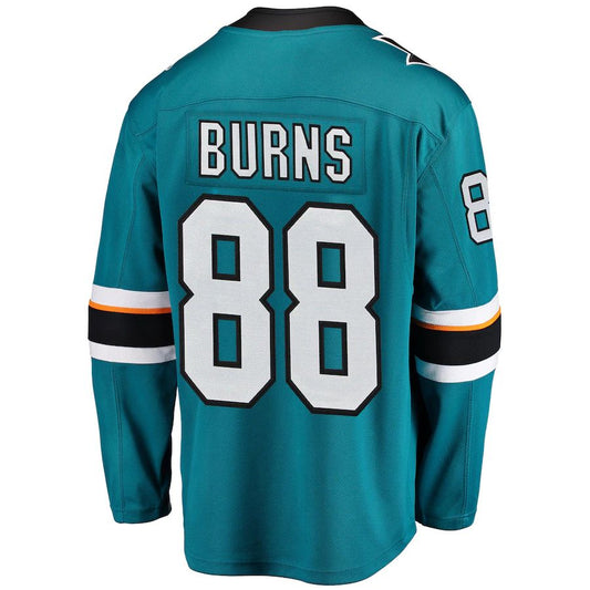 SJ.Sharks #88 Brent Burns Fanatics Branded Home Breakaway Player Jersey Teal Stitched American Hockey Jerseys CROVYIE