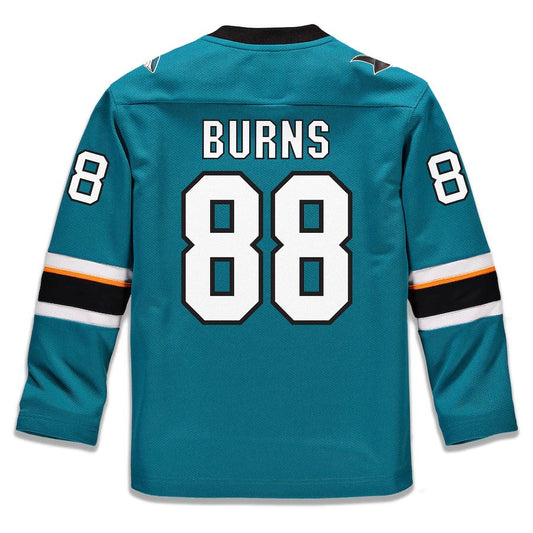 SJ.Sharks #88 Brent Burns Fanatics Branded Replica Player Jersey  Teal Stitched American Hockey Jerseys CROVYIE