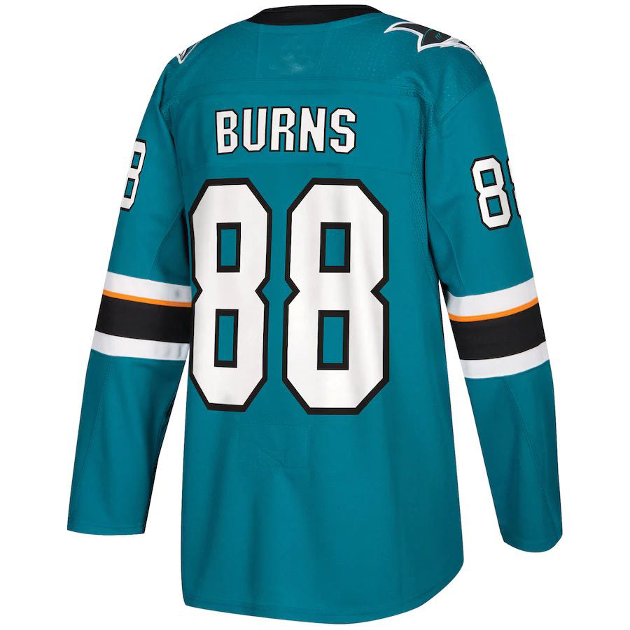 SJ.Sharks #88 Brent Burns Authentic Player Jersey Teal Stitched American Hockey Jerseys CROVYIE