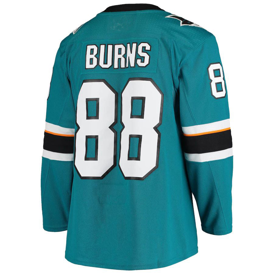 SJ.Sharks #88 Brent Burns Home Authentic Team Player Jersey  Teal Stitched American Hockey Jerseys CROVYIE