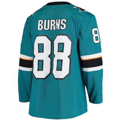SJ.Sharks #88 Brent Burns Home Authentic Team Player Jersey  Teal Stitched American Hockey Jerseys CROVYIE