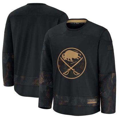 B.Sabres Fanatics 2024 Military Appreciation Practice Jersey - Black Stitched American Hockey Jerseys CROVYIE