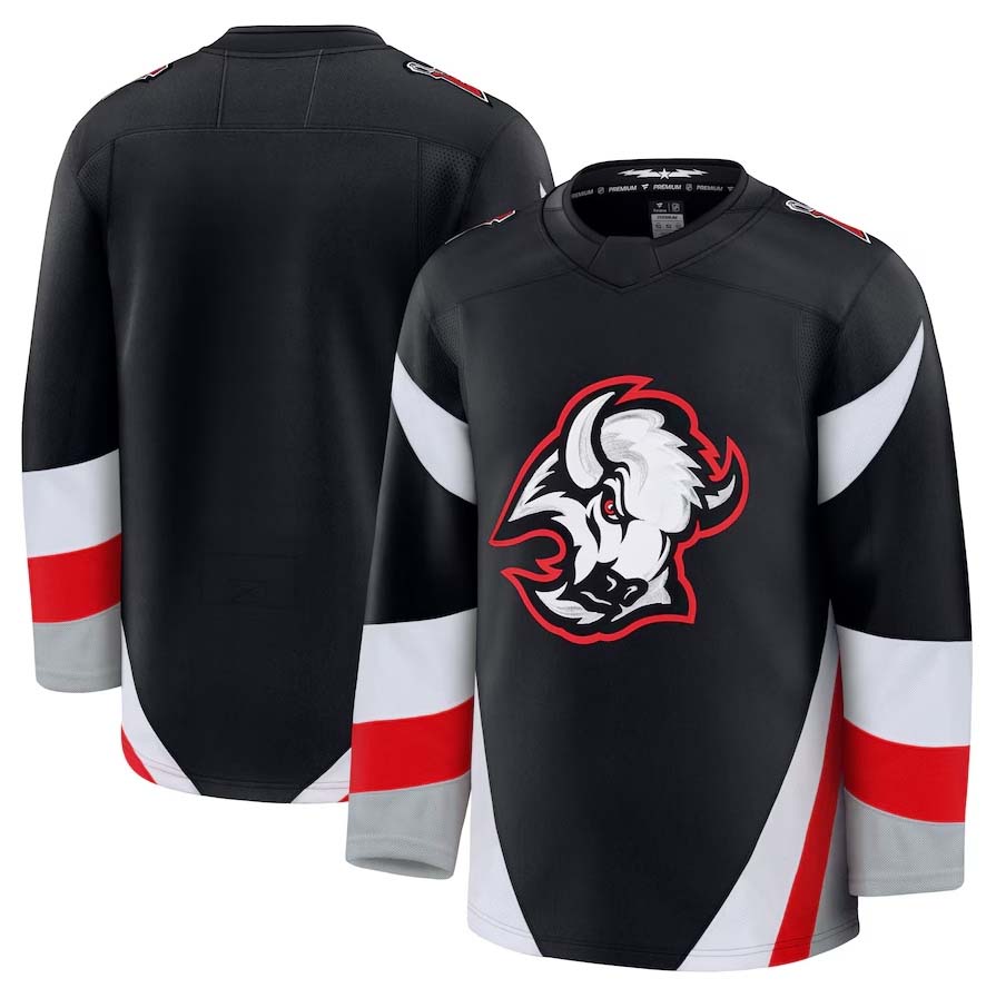 B.Sabres Fanatics Alternate Premium Jersey - Black Stitched American Hockey Jerseys CROVYIE