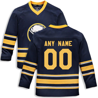 Custom B.Sabres Fanatics Branded Home Replica Custom Jersey Navy Stitched American Hockey Jerseys CROVYIE