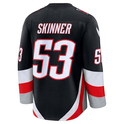 B.Sabres #53 Jeff Skinner Fanatics Alternate Premium Jersey - Black Stitched American Hockey Jerseys CROVYIE