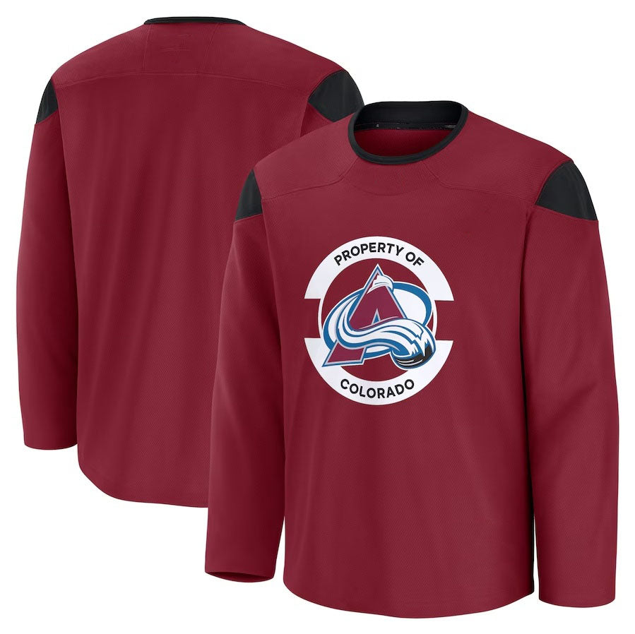 C.Avalanche Fanatics Team Practice Jersey - Burgundy Stitched American Hockey Jerseys CROVYIE