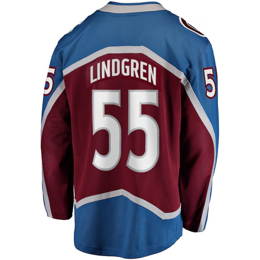 C.Avalanche #55 Ryan Lindgren Fanatics Home Breakaway Jersey - Burgundy Stitched American Hockey Jerseys CROVYIE