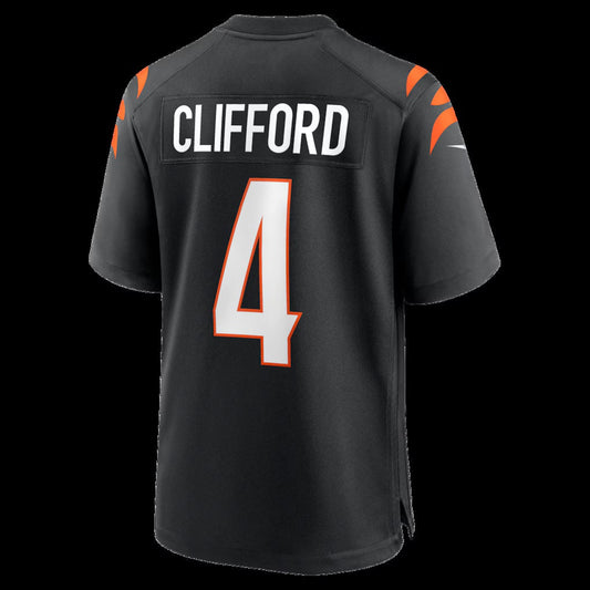 C.Bengals #4 Sean Clifford Black Team Game Stitched American Football Jerseys