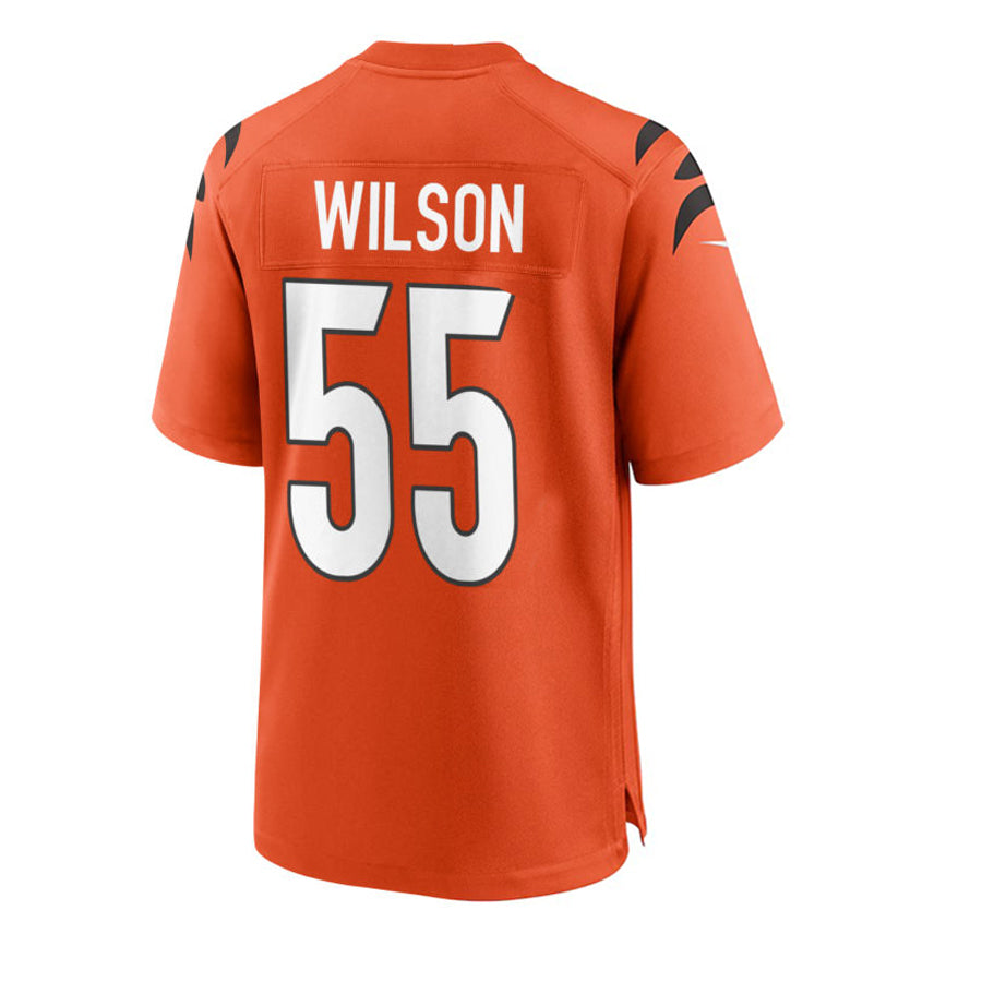 C.Bengals #55 Logan Wilson Orange Game Jersey Stitched American Football Jerseys