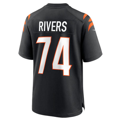 C.Bengals #74 Jalen Rivers Black Team Game American Football Jerseys