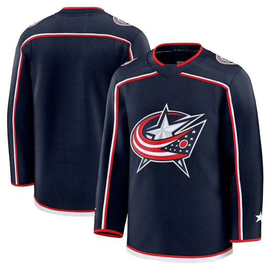 C.Blue Jackets Fanatics Home Premium Jersey - Navy Stitched American Hockey Jerseys CROVYIE
