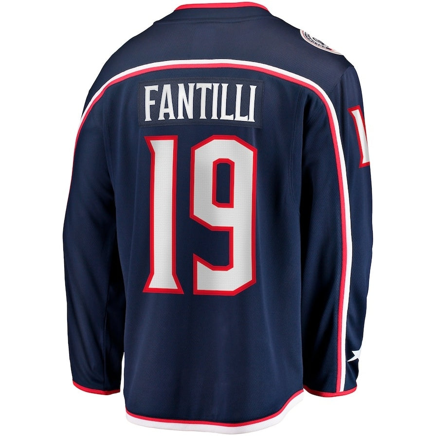 C.Blue Jackets #19 Adam Fantilli Fanatics Home Premier Breakaway Player Jersey - Navy Stitched American Hockey Jerseys CROVYIE