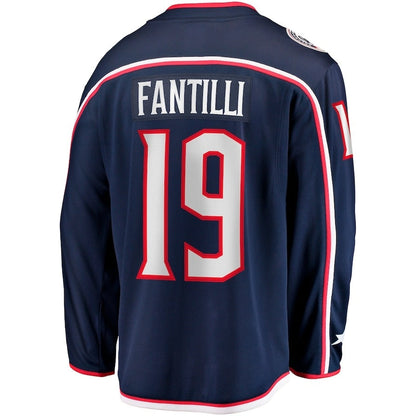 C.Blue Jackets #19 Adam Fantilli Fanatics Home Premier Breakaway Player Jersey - Navy Stitched American Hockey Jerseys CROVYIE