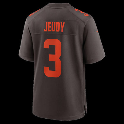 C.Browns #3 Jerry Jeudy Brown Alpha Dawg Game Stitched American Football Jerseys