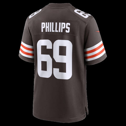 C.Browns #69 Tyre Phillips Brown Team Game Stitched American Football Jerseys