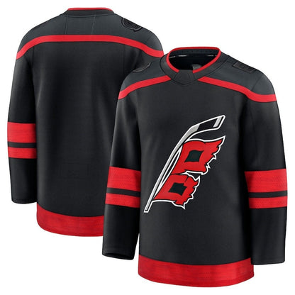 C.Hurricanes Fanatics Home Premium Jersey - Black Stitched American Hockey Jerseys CROVYIE