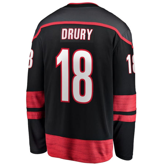 C.Hurricanes #18 Jack Drury Fanatics Home Premier Breakaway Player Jersey - Black Stitched American Hockey Jerseys CROVYIE