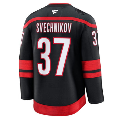 C.Hurricanes #37 Andrei Svechnikov Fanatics Home Premium Jersey - Black Stitched American Hockey Jerseys CROVYIE