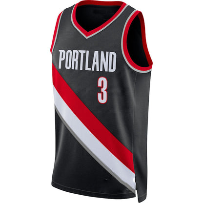 P.Trail Blazers #3 C.J. McCollum 2021-22 Diamond Swingman Jersey Icon Edition Black Stitched American Basketball Jersey