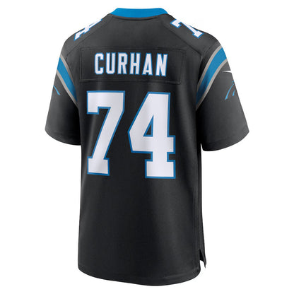 C.Panthers #74 Jake Curhan Black Team Game Stitched American Football Jerseys