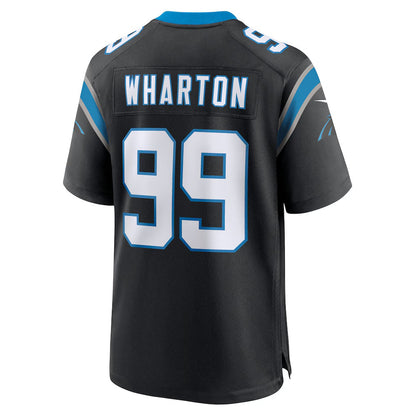 C.Panthers #99 Tershawn Wharton Black Team Game Stitched American Football Jerseys