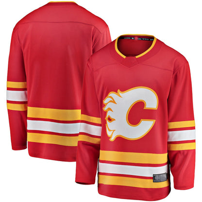 C.Flames Fanatics Branded Home Breakaway Jersey Red Stitched American Hockey Jerseys CROVYIE