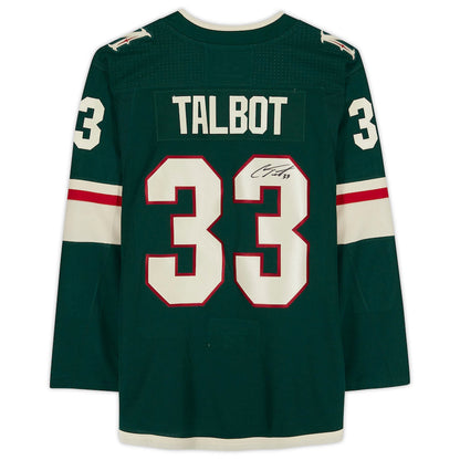 M.Wild #33 Cam Talbot Fanatics Authentic Autographed Green Jersey with 20th Anniversary Season Jersey Patch Hockey Jerseys CROVYIE