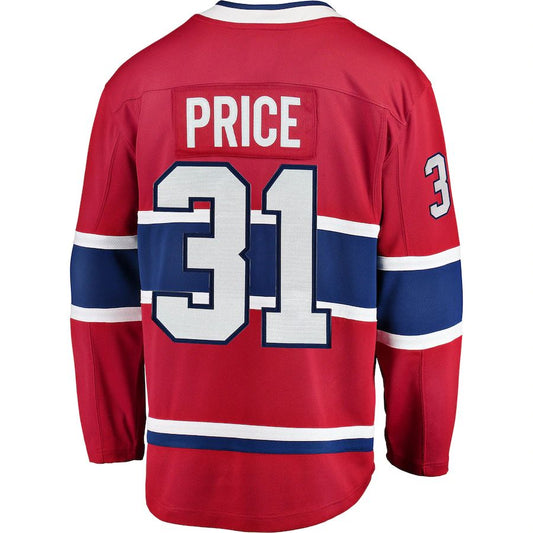 M.Canadiens #31 Carey Price Fanatics Branded Breakaway Player Jerse Red Stitched American Hockey Jerseys CROVYIE