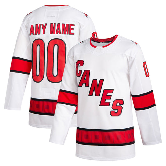 Custom C.Hurricanes 2020-21 Away Authentic Jersey White Stitched American Hockey Jerseys CROVYIE